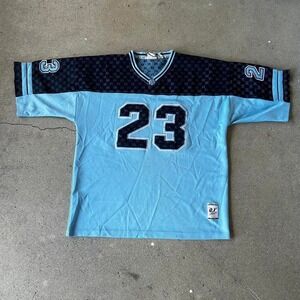 Y2K Fubu style monogrammed stitched oversized football jersey